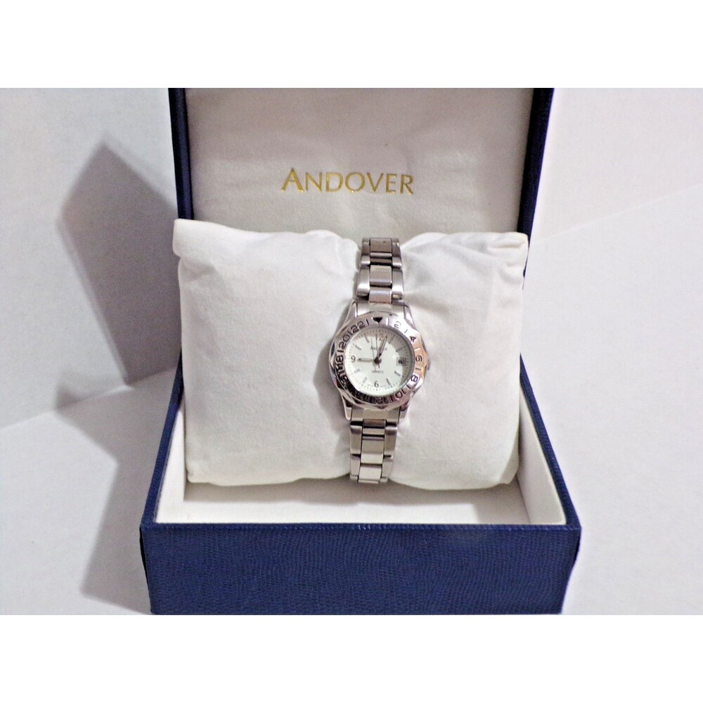 Andover Women's Wrist Watch Quartz Rotating Benzel Luminescent Hands‎ Silver